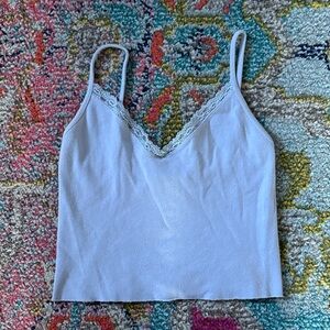 Brandy Melville Light Blue Camisole with Lace Trim